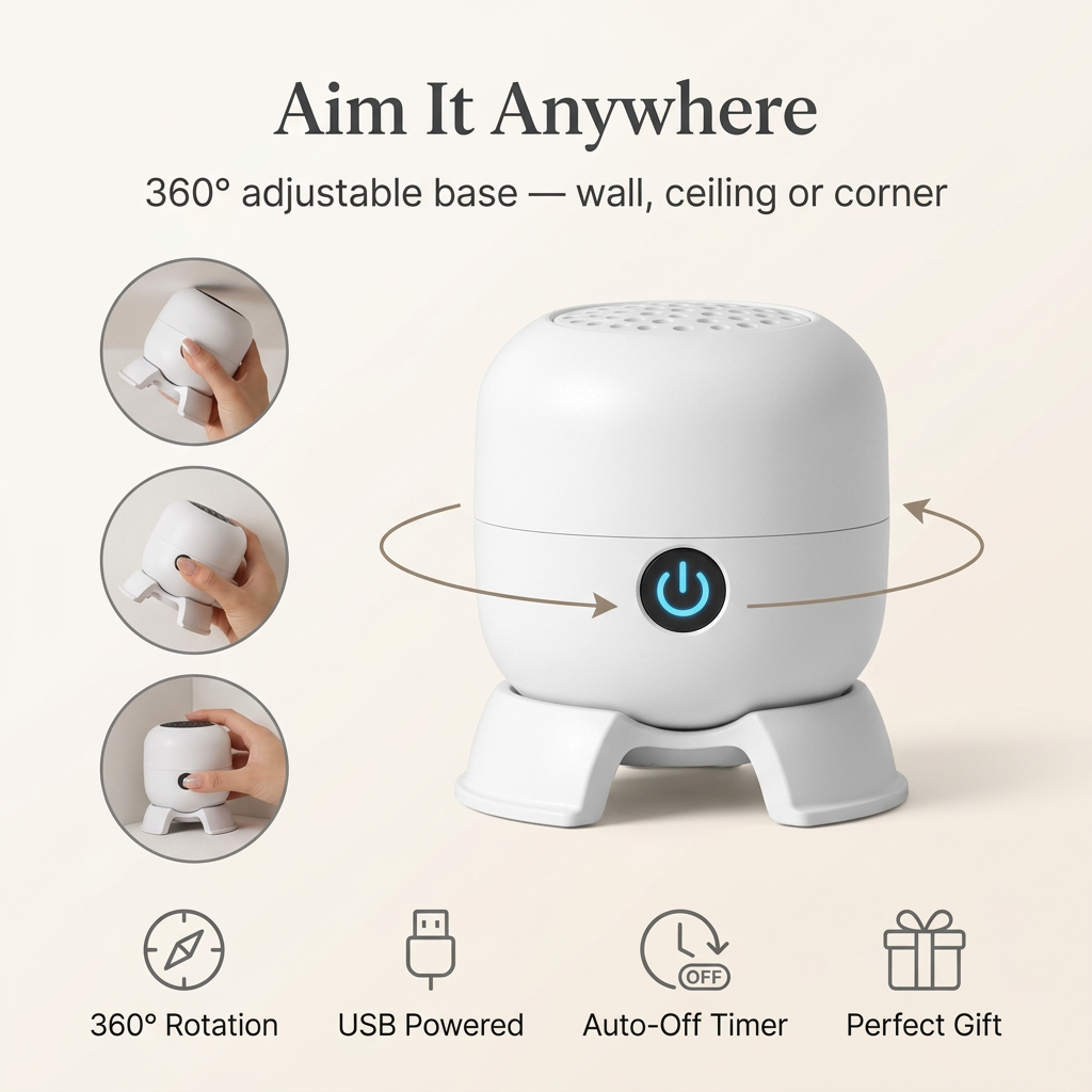 CozyHome projector 360° adjustable base, aim it at a wall, ceiling or corner